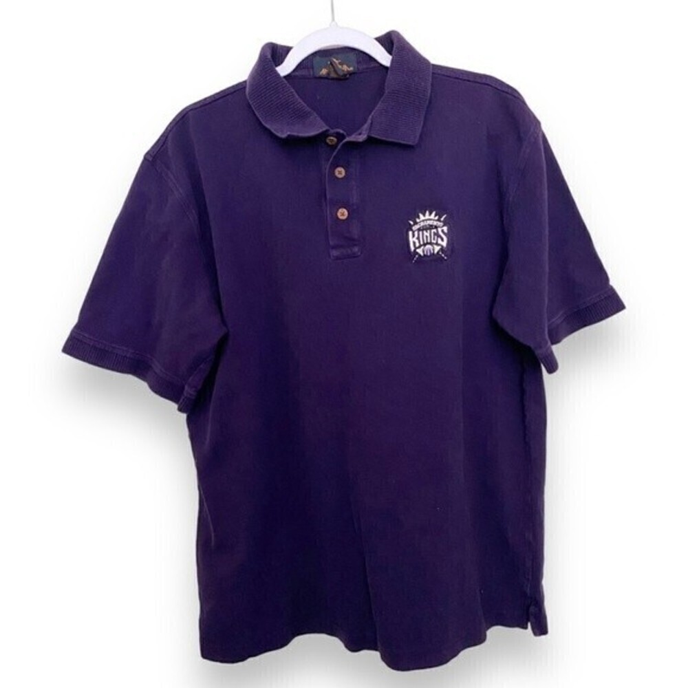 ANTIGUA Sacramento Kings Purple Thermal Polo 1994-2016 Logo Men’s Sport Shirt